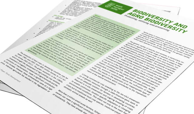 Title page of the Position Paper Rural Development: Biodiversity