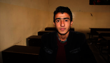 Ahmad: „We have been waiting for a long time for an organisation to come here and actually take our needs into consideration.“ Ahmad is looking straight into the camera