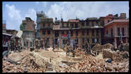Destroyed city in Nepal. Destroyed city