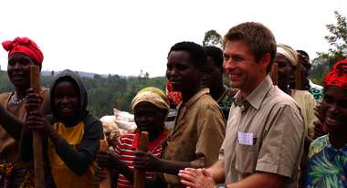 Mathias Mogge visiting a project in Rwanda.