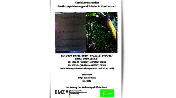 Deckblatt: Abschlussevaluation Ernährungssicherung und Frieden in Nordburundi