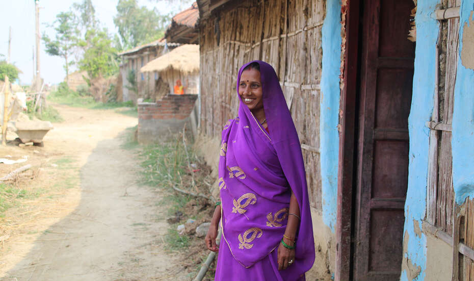 Landwirtin Rekha Devi Sharma in Malhaniya im Siraha Distrikt (Nepal).