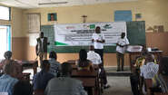 Welthungerhilfe staff and teachers in a classroom Welthungerhilfe staff and teachers in a classroom