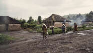 Street scene North Kivu, DR Congo People walking on a street in North Kivu, DR Congo