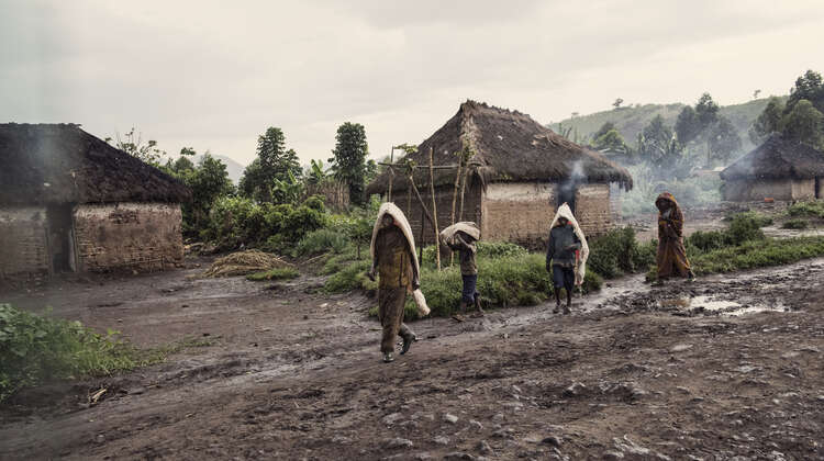Street scene North Kivu, DR Congo People walking on a street in North Kivu, DR Congo