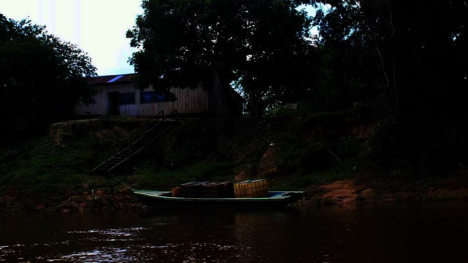 A fishing boat on the shores of the Amazon in Bolivia