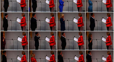 Collage: Vereidigungen des Kabinett der neuen Ampel-Koalition.