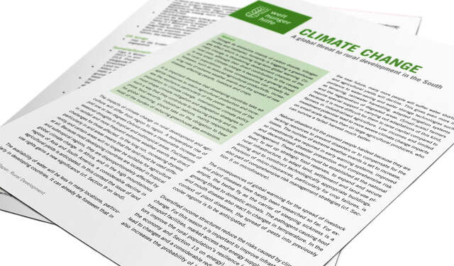 Title page of the Position Paper Rural Development: Climate Change